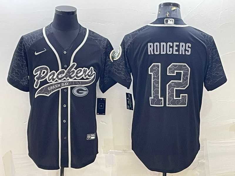 Men's Green Bay Packers #12 Aaron Rodgers Black Reflective With Patch Cool Base Stitched Baseball Jersey,We sell and wholesale Men's Green Bay Packers #12 Aaron Rodgers Black Reflective With Patch Cool Base Stitched Baseball Jersey on line form chian!